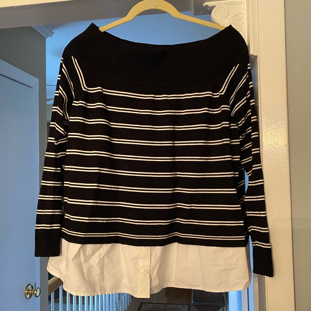 Striped Black and White Layered Sweater